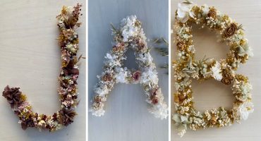 letras con flores preservadas Camomile Bouquet
