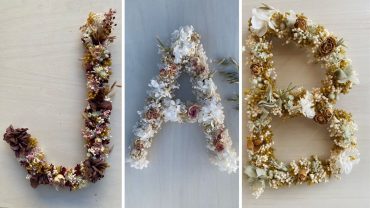 letras con flores preservadas Camomile Bouquet