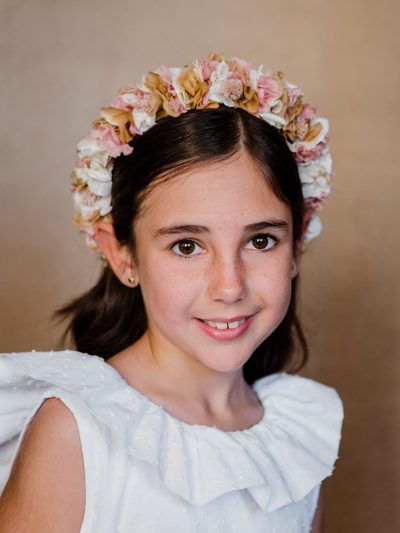 Diadema flores preservadas niña - Hortensias - Camomile Bouquet