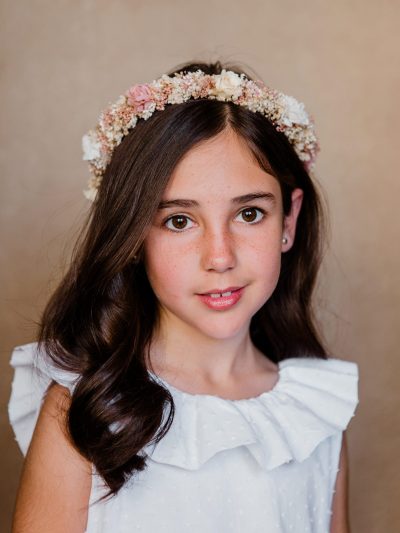 Corona flores preservadas niña - Romántica - Camomile Bouquet min (7)