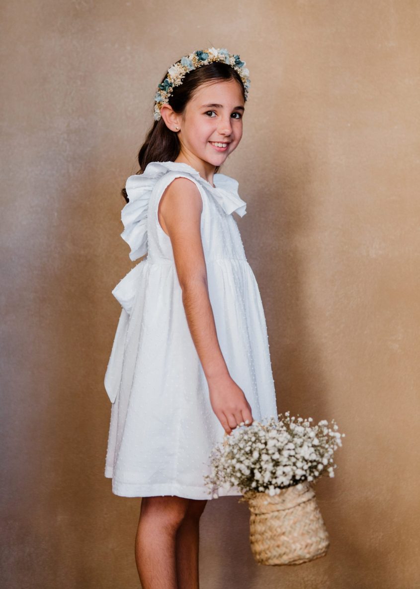Diadema flores preservadas niña - Romántica - Camomile Bouquet (3)-min