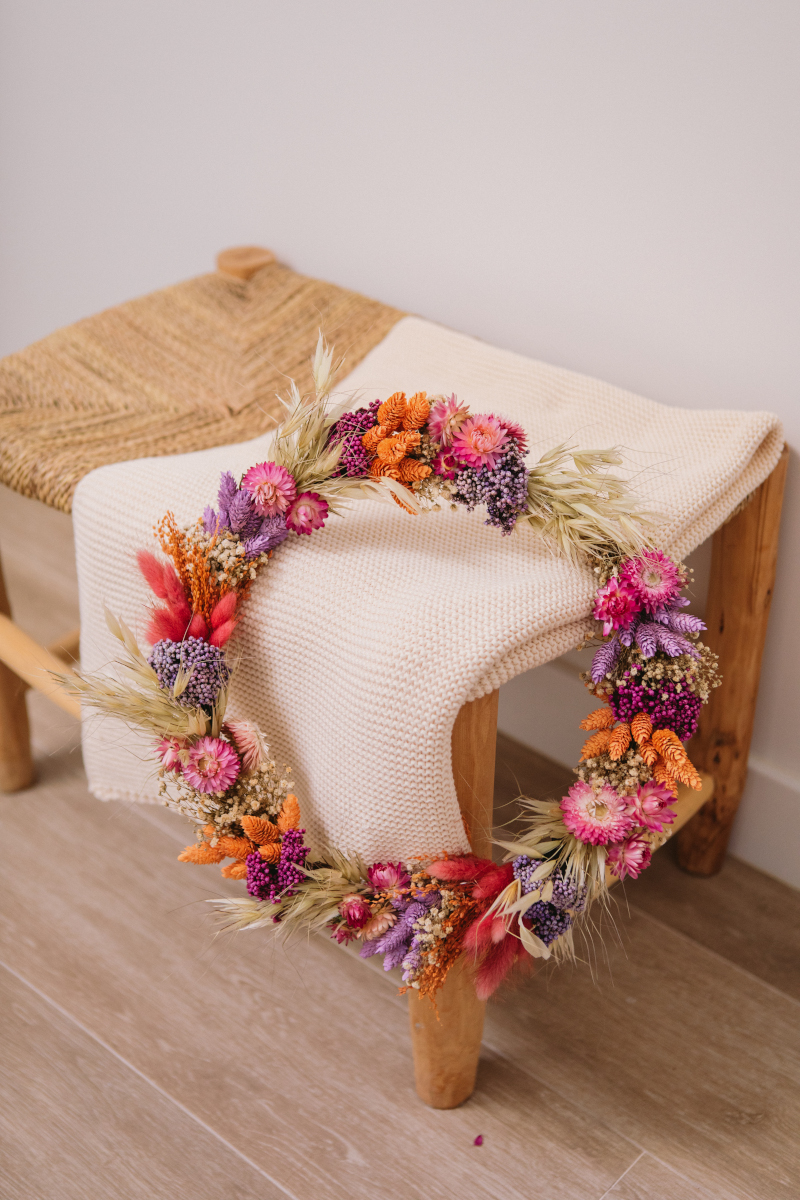 Corona de flores preservadas multicolor - Camomile Bouquet