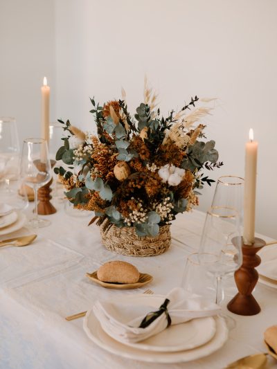 Cesta de flores preservadas otoñal - Camomile Bouquet