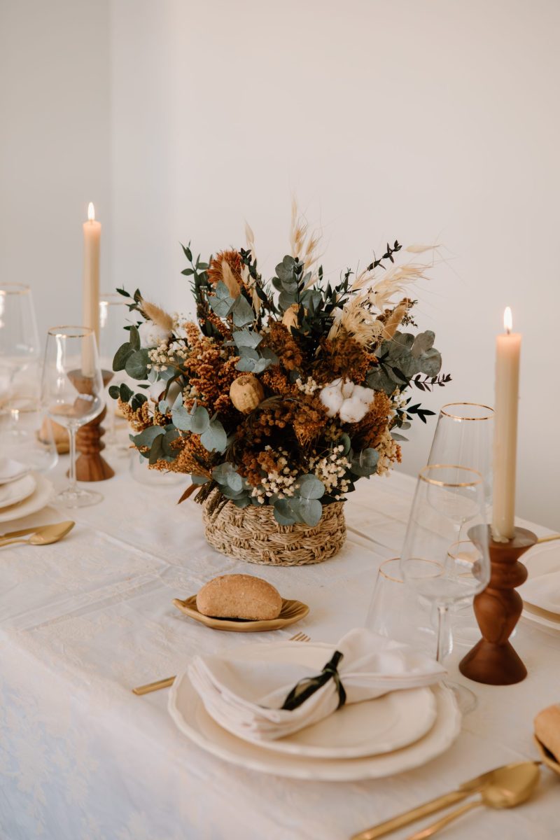 Cesta de flores preservadas otoñal - Camomile Bouquet